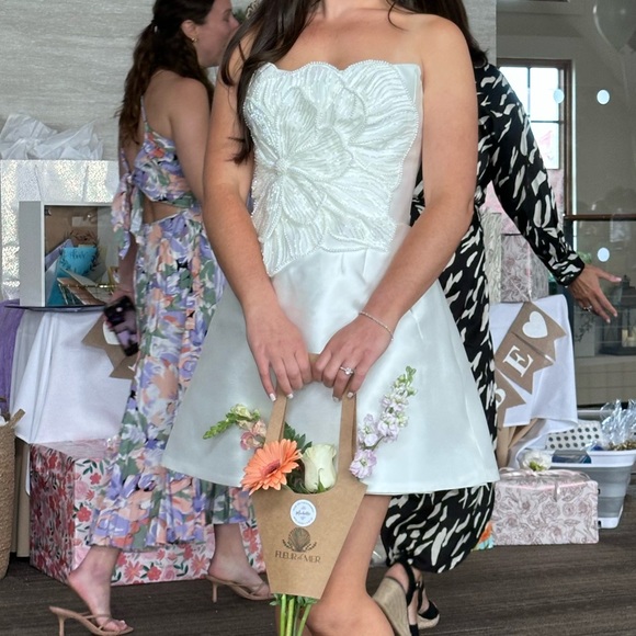 Watters White Strapless Sundress for Brides - Picture 6 of 8